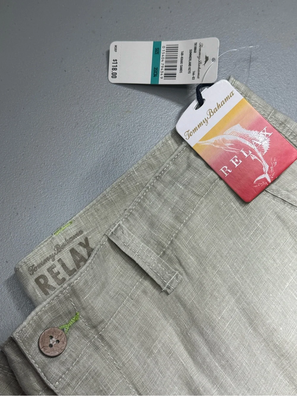 Men's Tommy Bahama 100% linen Pants - Light Beige size 35/34